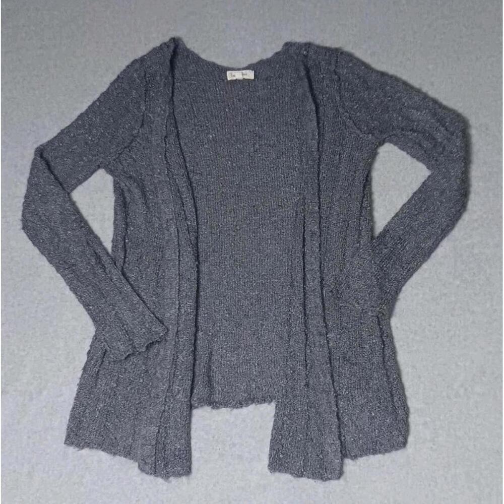 Anthropologie Cloud Chaser Open Front Cardigan  Womens Size XL Blue Ribbed Soft